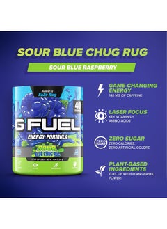 G Fuel Faze Rug Energy Powder, Sugar Free, Clean Caffeine Focus Supplement, Water Mix, Sour Blue Raspberry Flavor, with Focus Amino, Vitamin + Antioxidants Blend - 10.44 oz (40 Servings)  - Image 4