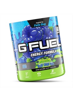 G Fuel Faze Rug Energy Powder, Sugar Free, Clean Caffeine Focus Supplement, Water Mix, Sour Blue Raspberry Flavor, with Focus Amino, Vitamin + Antioxidants Blend - 10.44 oz (40 Servings)  - Image 2