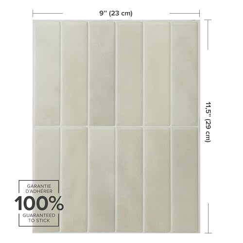 SMART TILES Peel and Stick Backsplash - 5 Sheets of 11.43" x 9" - 3D Adhesive Peel and Stick Tile Backsplash for Kitchen, Bathroom, Wall Tile - Image 4