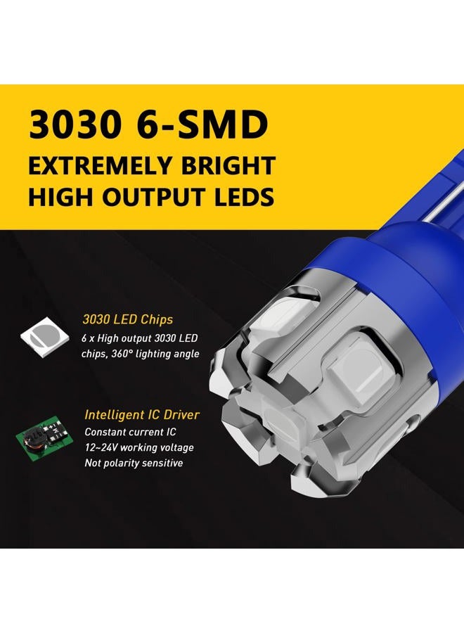 PHINLION 194 LED Light Bulb Blue Super Bright 168 2825 W5W T10 Wedge 6-SMD 3030 Chipsets LED Replacement Bulbs for Car Interior Map Dome Parking Door Courtesy License Plate Lights - Image 2