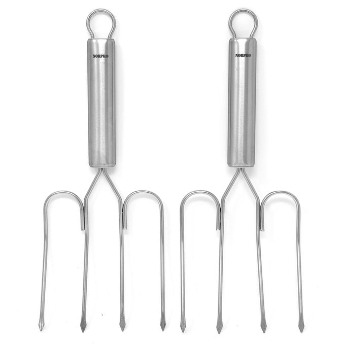 2PIECE STAINLESS STEEL TURKEY LIFTER TENDERIZER