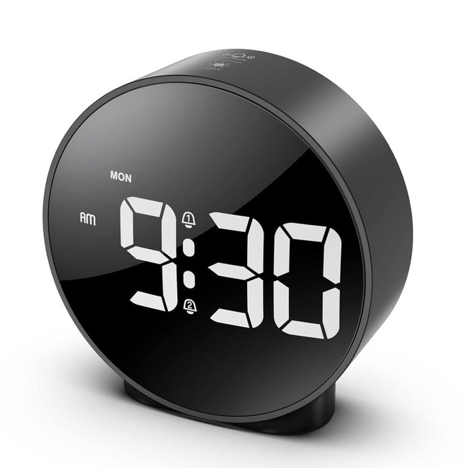 LED DIGITAL ALARM CLOCK SMALL DESK CLOCK DUAL ALARM SNOOZE DIMMABLE ALARM DAYS SET 1224H WEEK DISPLAY CORDED ELECTRICBATTERY OPERATED PACK OF 1 BLACK