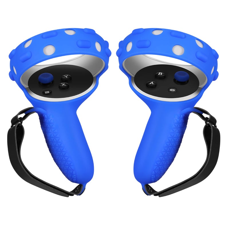 TNP Products TNP Controller Grips for Oculus Quest 2 / Meta Quest 2 Knuckle Strap Blue VR Touch Controller Hand Grip Cover Protector Sleeve with Anti-Throw Adjustable Straps - Image 1