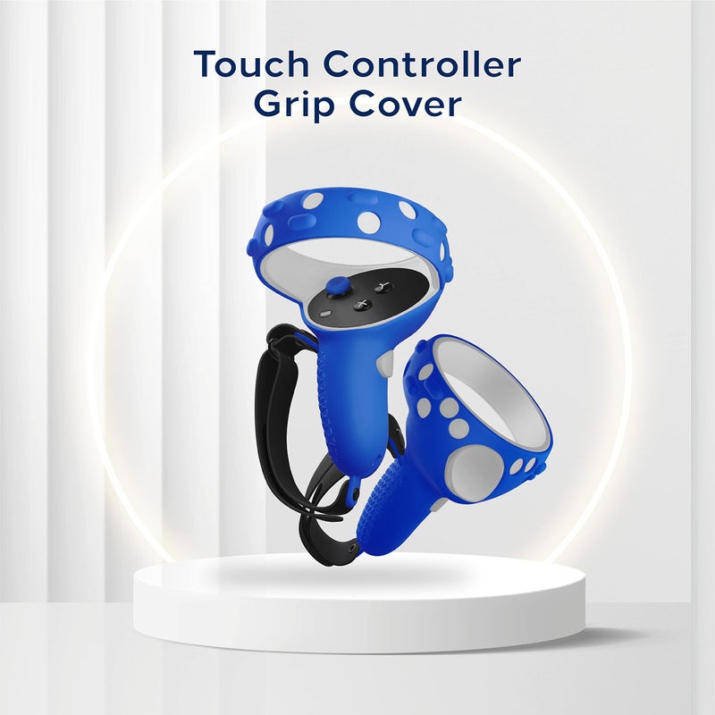 TNP Products TNP Controller Grips for Oculus Quest 2 / Meta Quest 2 Knuckle Strap Blue VR Touch Controller Hand Grip Cover Protector Sleeve with Anti-Throw Adjustable Straps - Image 3