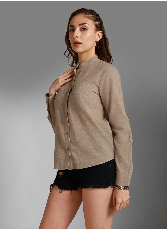 هاي ستار Women Beige Shirt