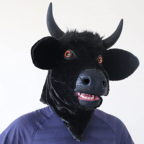 FantasyGears Moving Mouth Cow Mask - Funny Animal Bull Mask for Adults - Image 2