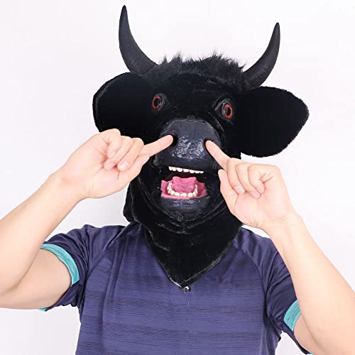 FantasyGears Moving Mouth Cow Mask - Funny Animal Bull Mask for Adults - Image 3
