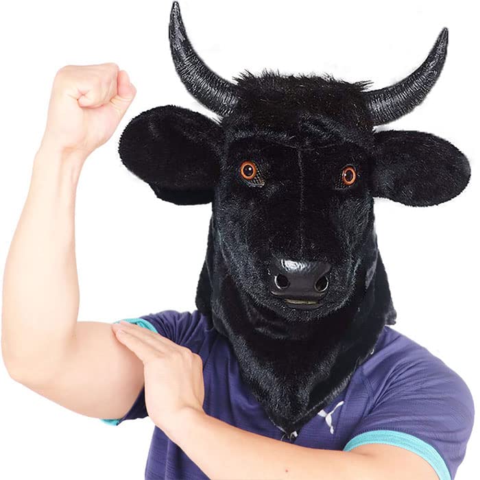 FantasyGears Moving Mouth Cow Mask - Funny Animal Bull Mask for Adults - Image 1