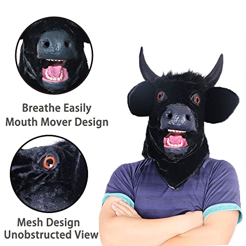 FantasyGears Moving Mouth Cow Mask - Funny Animal Bull Mask for Adults - Image 4