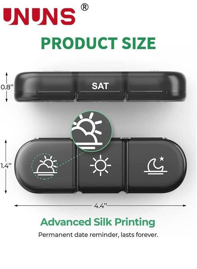 UNUNS Weekly Pill Organizer 3 Times a Day, Portable Travel Box 7 Day with Large Separate Containers, Light-Proof Case for Vitamin, Fish Oil, Supplement - Image 3