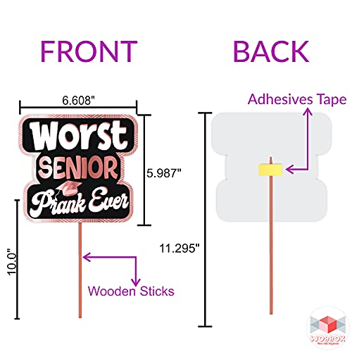 WOBBOX Graduation Photo Booth Party Props Pink & Black, Graduation Party Decoration, Graduation Decoration Item, Design 4, Medium (WOBOX1852) - Image 3