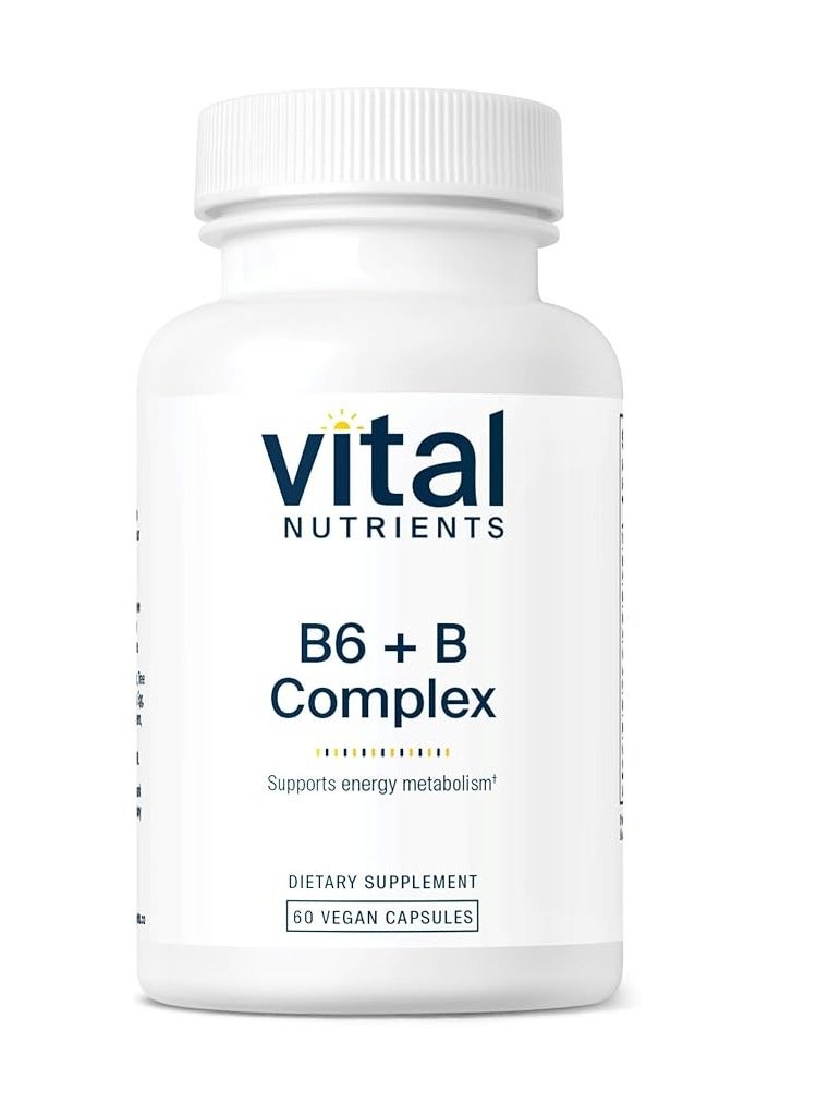 فيتل نيوترينس فيتامين ب6 + ب المركب للطاقة والتمثيل الغذائي وصحة القلب 60 كبسولة