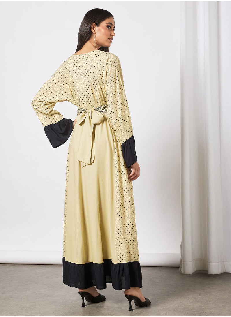 HANA & SARA - Embroidered Jalabiya Dress  With Sheila - Image 1