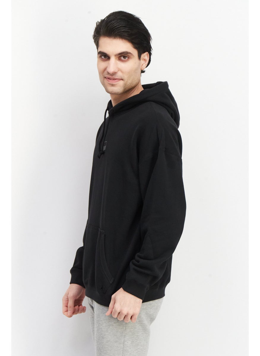adidas Originals Men Sportswear Fit Hooded Long Sleeve Sweatshirt, Black  - Image 4