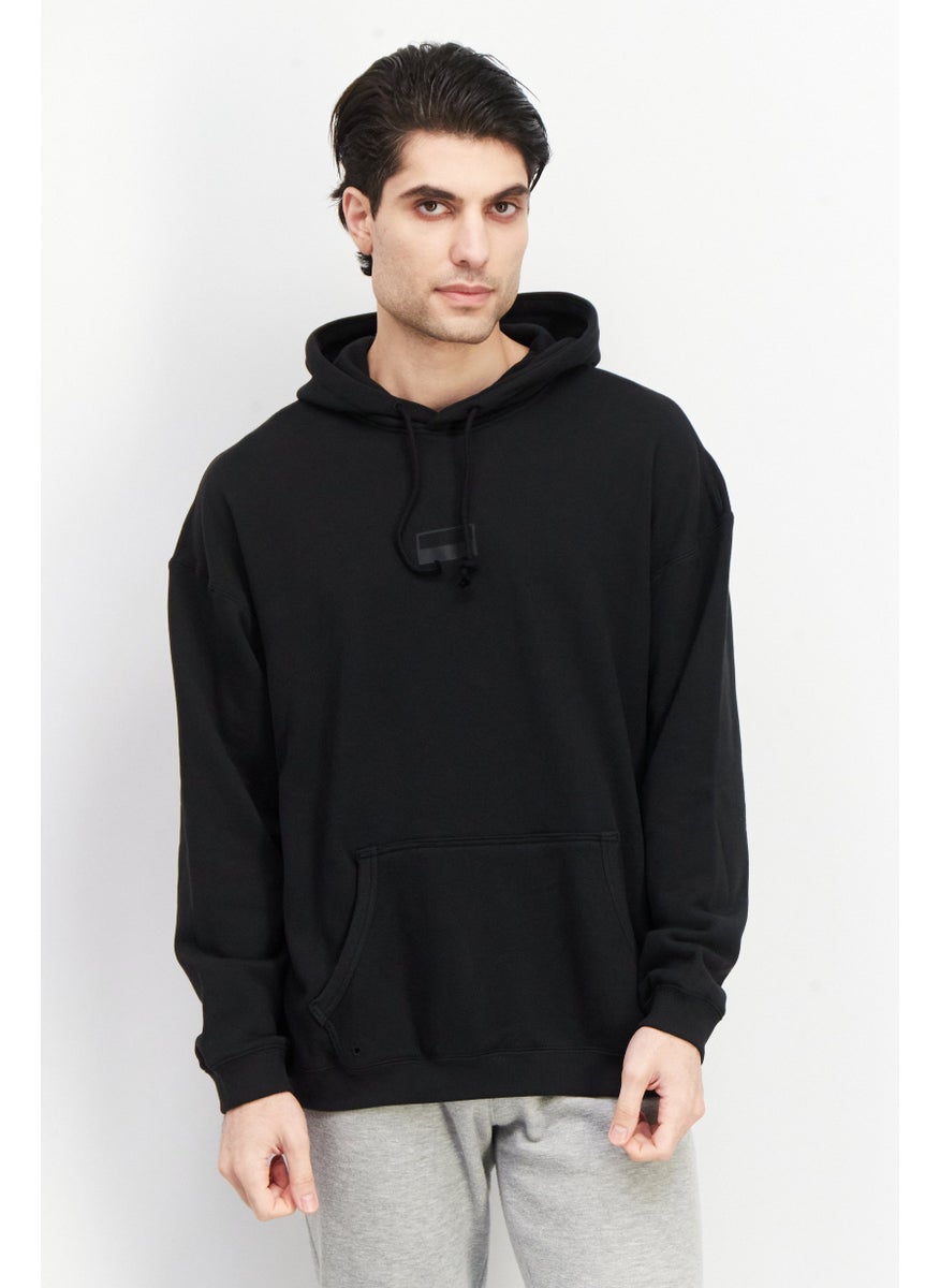 adidas Originals Men Sportswear Fit Hooded Long Sleeve Sweatshirt, Black  - Image 1