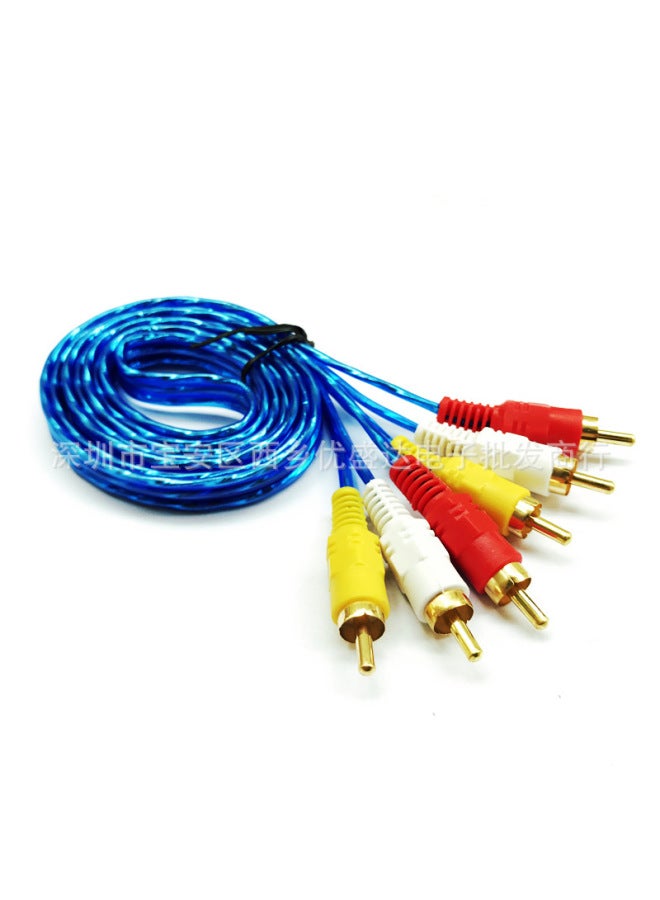 Transparent 1.5 M 3 To 3 Lotus Line Audio And Video AV Line 3 To 3RCA Set Top Box Dvd Cable TV AV Line-Color:Transparent 3 To 3 (mixed Color) Without Packaging-Line Length:1.5 Meters From 1000  - Image 5