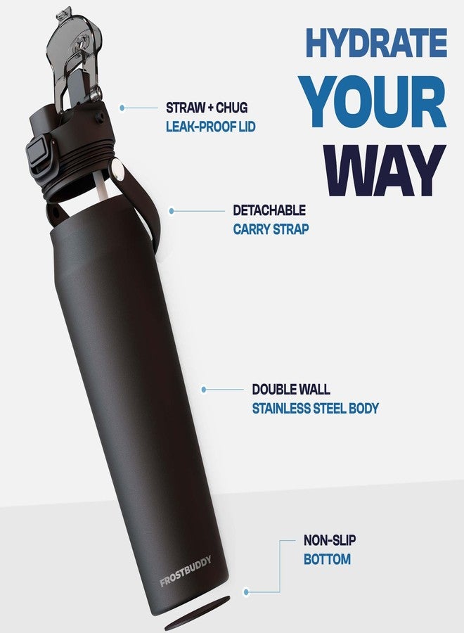 Frost Buddy 24oz Insulated Water Bottle with Straw & Chug Lid | Leak-Proof Stainless Steel | 24-Hours Cold | Sweat-Proof, Cup Holder Friendly | Ideal for Gym, Travel, Sports & Everyday Hydration - Image 3