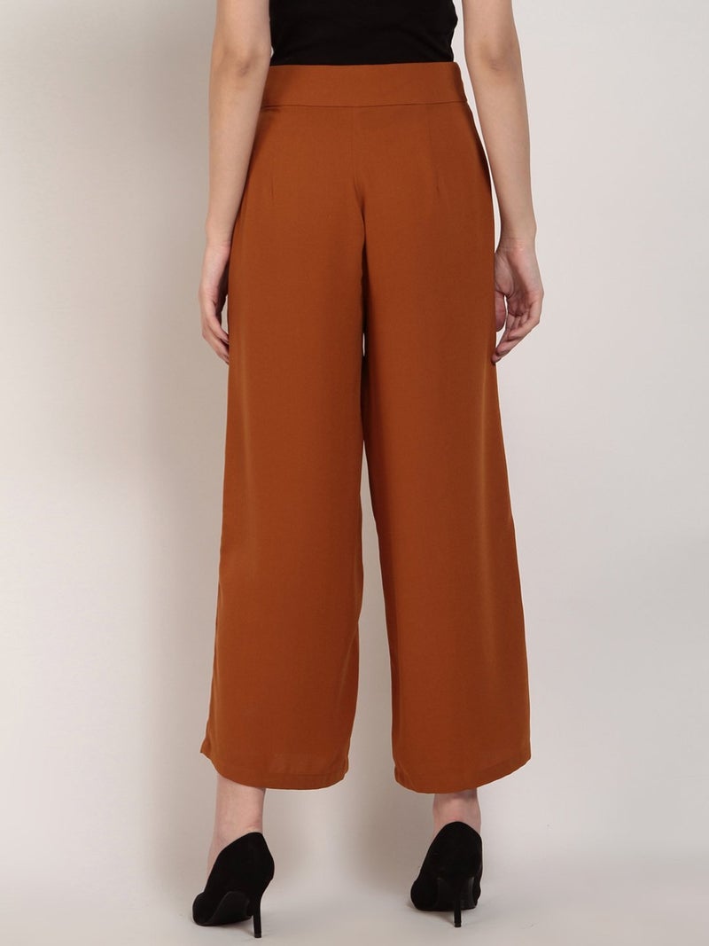 RARE Women's Regular Fit Trousers (EP2955A-L, Rust, Large) - Image 3