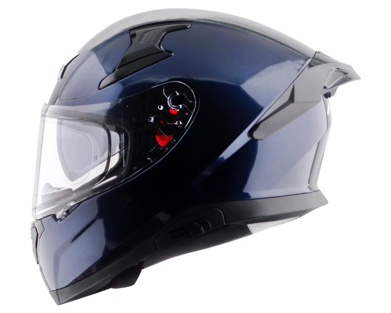 Axor Apex Solid ISI ECE DOT Certified Full Face Dual Visor Helmet for Men and Women with Pinlock Fitted Outer Clear Visor and Inner Smoke Sun Visor Deep Blue-M - Image 1