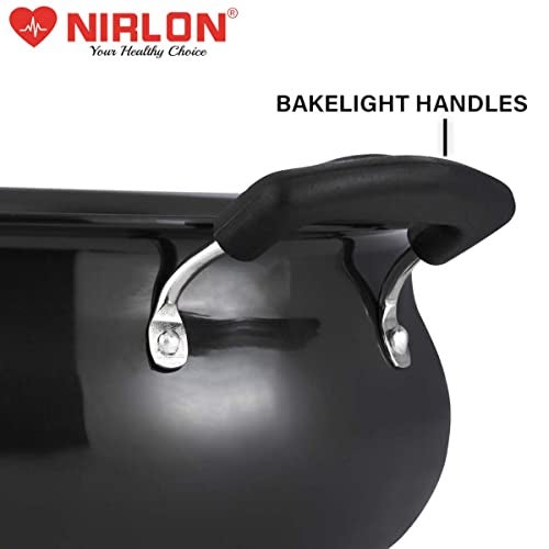 NIRLON Hard Anodised Biryani Handi with Backlight Handle, Black (1.4 Litre) - Image 3