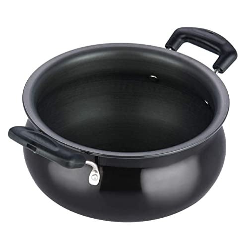 NIRLON Hard Anodised Biryani Handi with Backlight Handle, Black (1.4 Litre) - Image 1