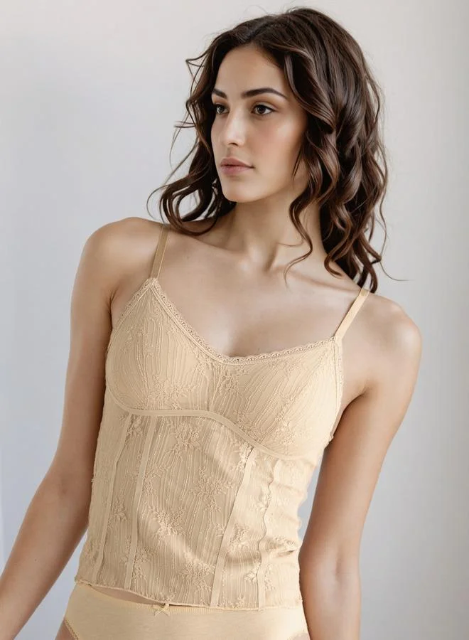 Splash FAV Regular Fit Camisole with Lace Detail