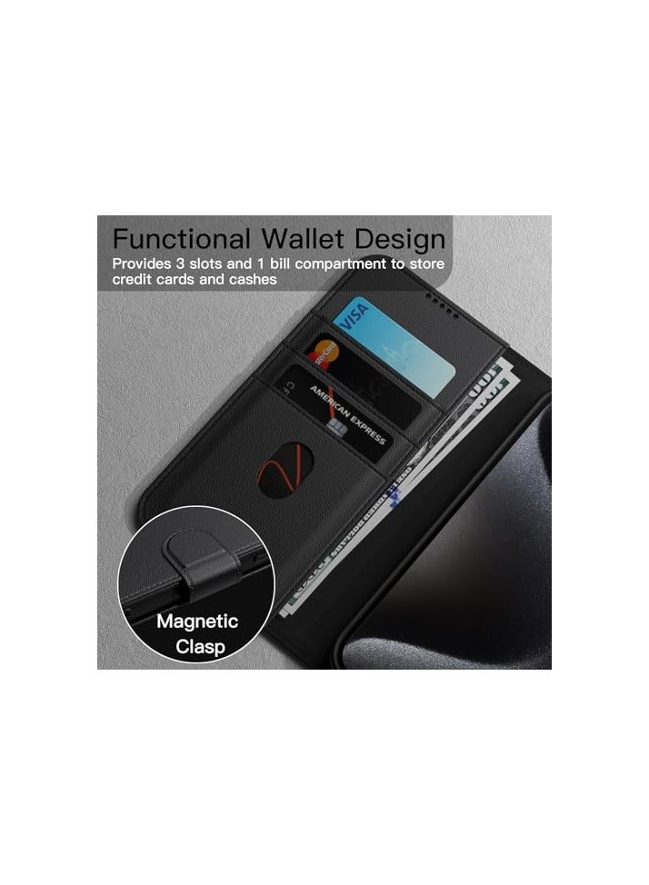 Jetech JETech Wallet Case for iPhone 15 Pro Max 6.7-Inch, Shockproof PU Leather Magnetic Flip Cover with Card Holder, Stand Feature and Full Camera Protection (Black Titanium) - Image 5