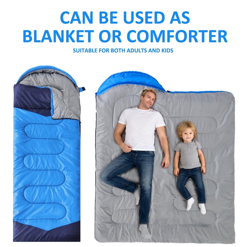 oaskys Camping Sleeping Bag - 3 Season Warm & Cool Weather - Summer Spring Fall Lightweight Waterproof for Adults Kids - Camping Essentials Gear Accessories Hiking Sleep Must Haves - Image 3