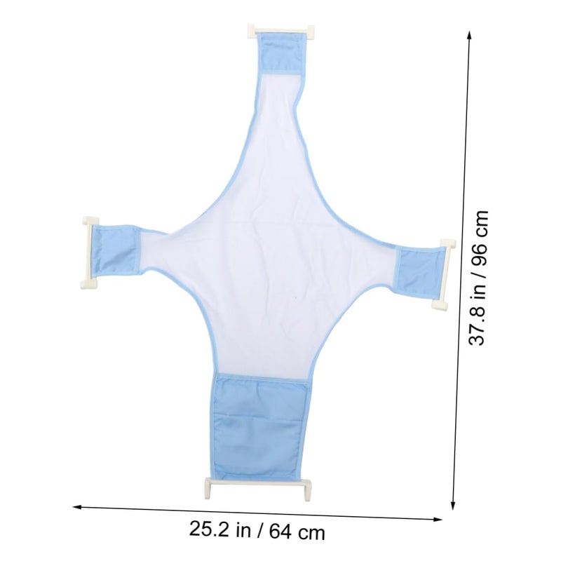 Blue Baby Bath Seat Shower Mesh Net Portable Newborn Tub Support Sturdy Easy Install - Image 3