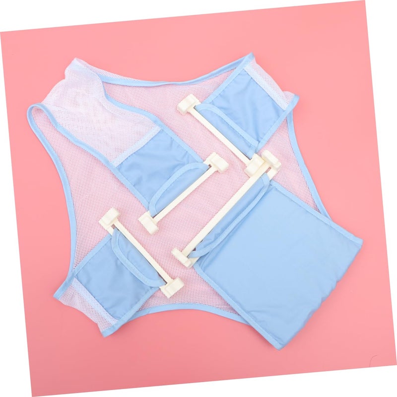 Blue Baby Bath Seat Shower Mesh Net Portable Newborn Tub Support Sturdy Easy Install - Image 4