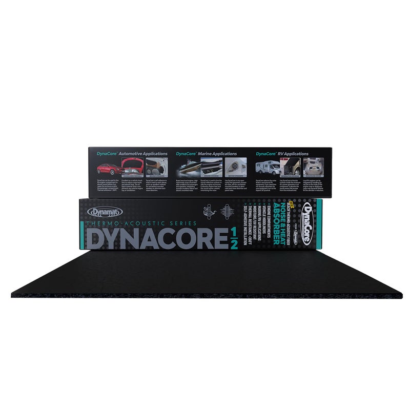 Dynamat DynaCore Thick Lightweight Black ThermoAcoustic Insulating Fiber for Cars Trucks Boats RVs More Dissipates Sound Absorbs Heat Made in USA 32 x 54 Sheet 12 sq ft Coverage