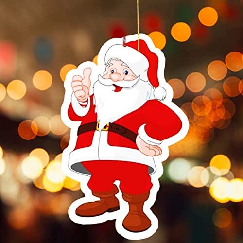 TOYXE Santa Claus Paper Hanging Decorations, Pack of 10, Dual-Sided Printed Christmas Ornaments, Festive Holiday Tree and Home Decor, Xmas Hanging Cutouts for Party and Event Decoration - Image 3