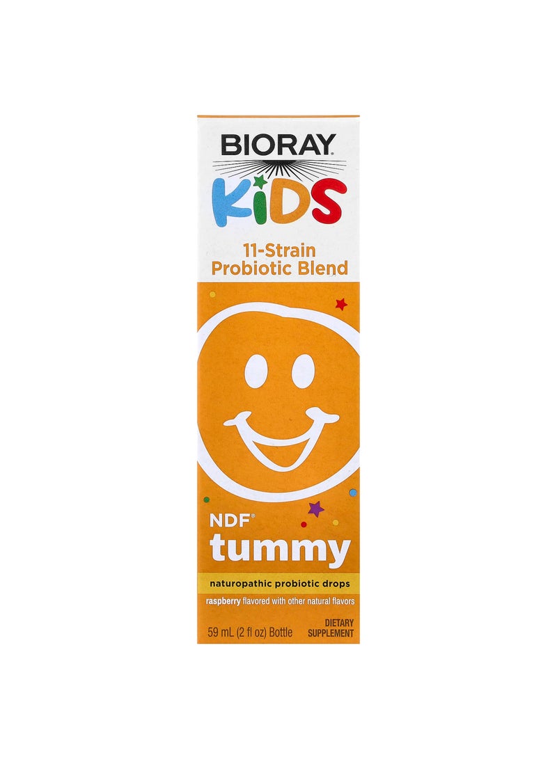 Kids, NDF® Tummy, 11-Strain Probiotic Blend, Raspberry, 2 fl oz (60 ml)