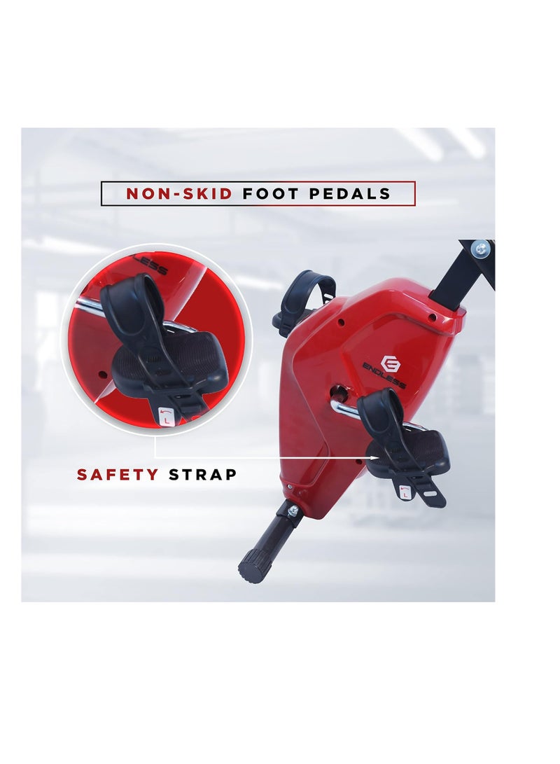 Endless EL 930 Steel Foldable Exercise Strap Bike (Red/Black) Folding Bike Exercise BikeÃ‚Â Ã‚Â (Red, Black) - Image 5