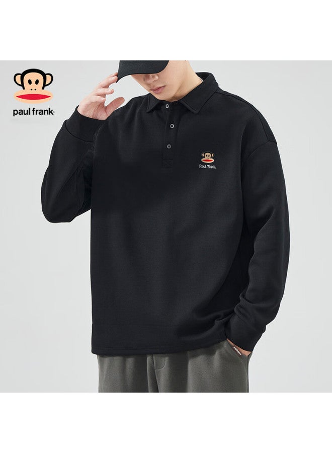 Paul Frank Men's Hoodie, Spring And Autumn Black Sweatshirt, Fashionable Casual Shirt Collar Sweatshirt, Trendy Cool Style, Apricot Color, Size M - Image 3