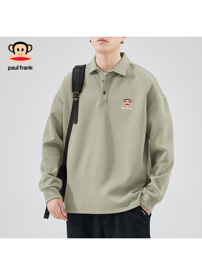 Paul Frank Men's Hoodie, Spring And Autumn Black Sweatshirt, Fashionable Casual Shirt Collar Sweatshirt, Trendy Cool Style, Apricot Color, Size M - Image 1