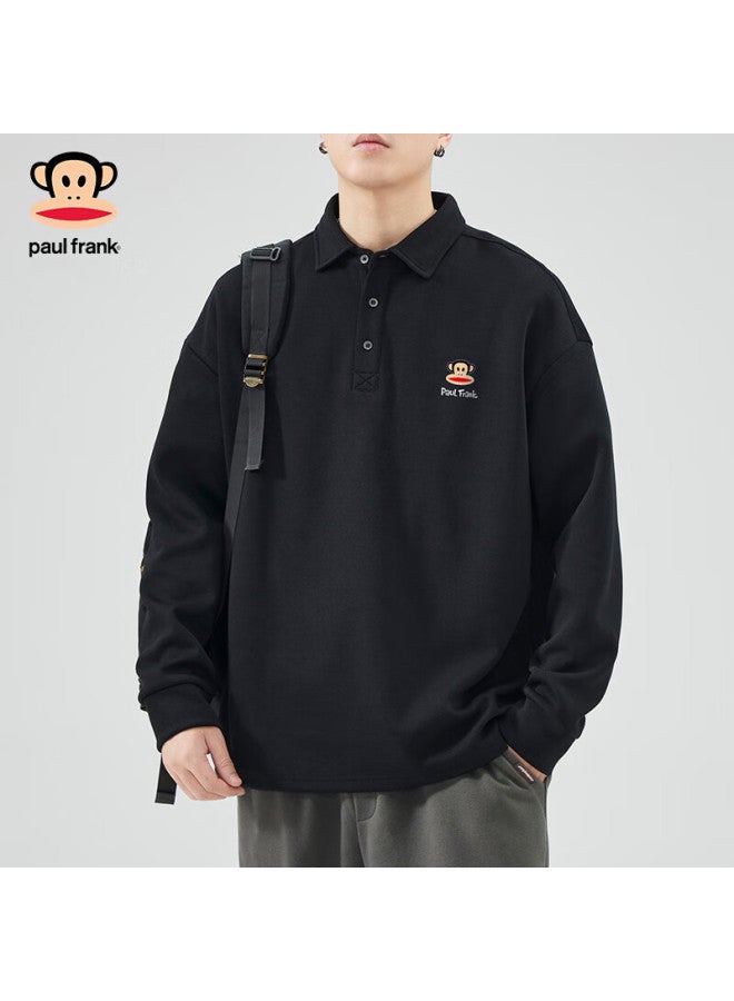 Paul Frank Men's Hoodie, Spring And Autumn Black Sweatshirt, Fashionable Casual Shirt Collar Sweatshirt, Trendy Cool Style, Apricot Color, Size M - Image 2