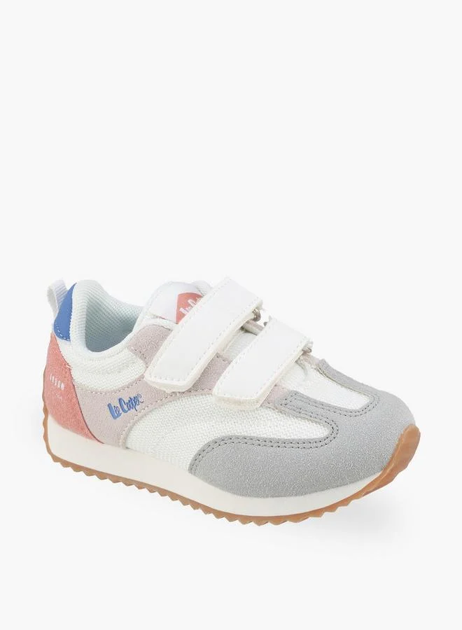 لي كوبر Girls Panelled Hook & Loop Ankle School Sneakers