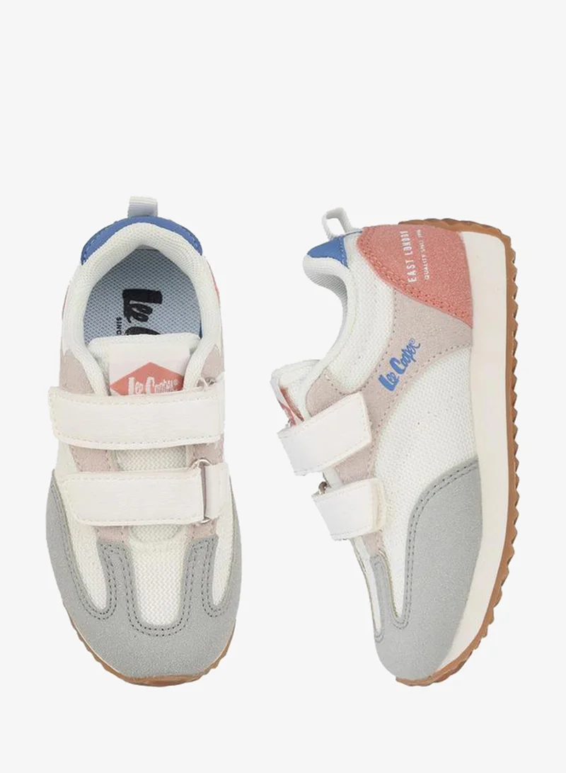 Lee Cooper Girls Panelled Hook & Loop Ankle School Sneakers