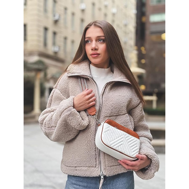 Vantamo Premium Quilted Crossbody Bags for Women with Anti-Pickpocket Clip, Vegan Leather Handbags, Travel Purses for Women - Image 2