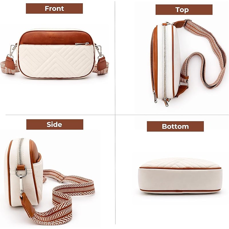 Vantamo Premium Quilted Crossbody Bags for Women with Anti-Pickpocket Clip, Vegan Leather Handbags, Travel Purses for Women - Image 5