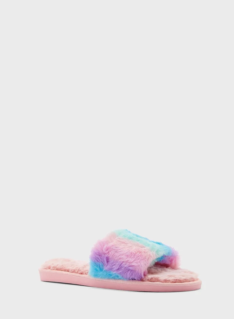 Ginger Pastel Stripe Bedroom Slipper