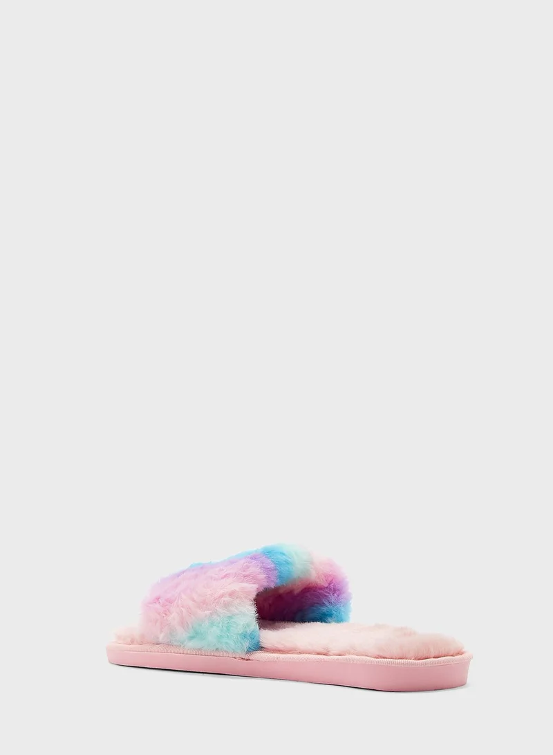 Ginger Pastel Stripe Bedroom Slipper