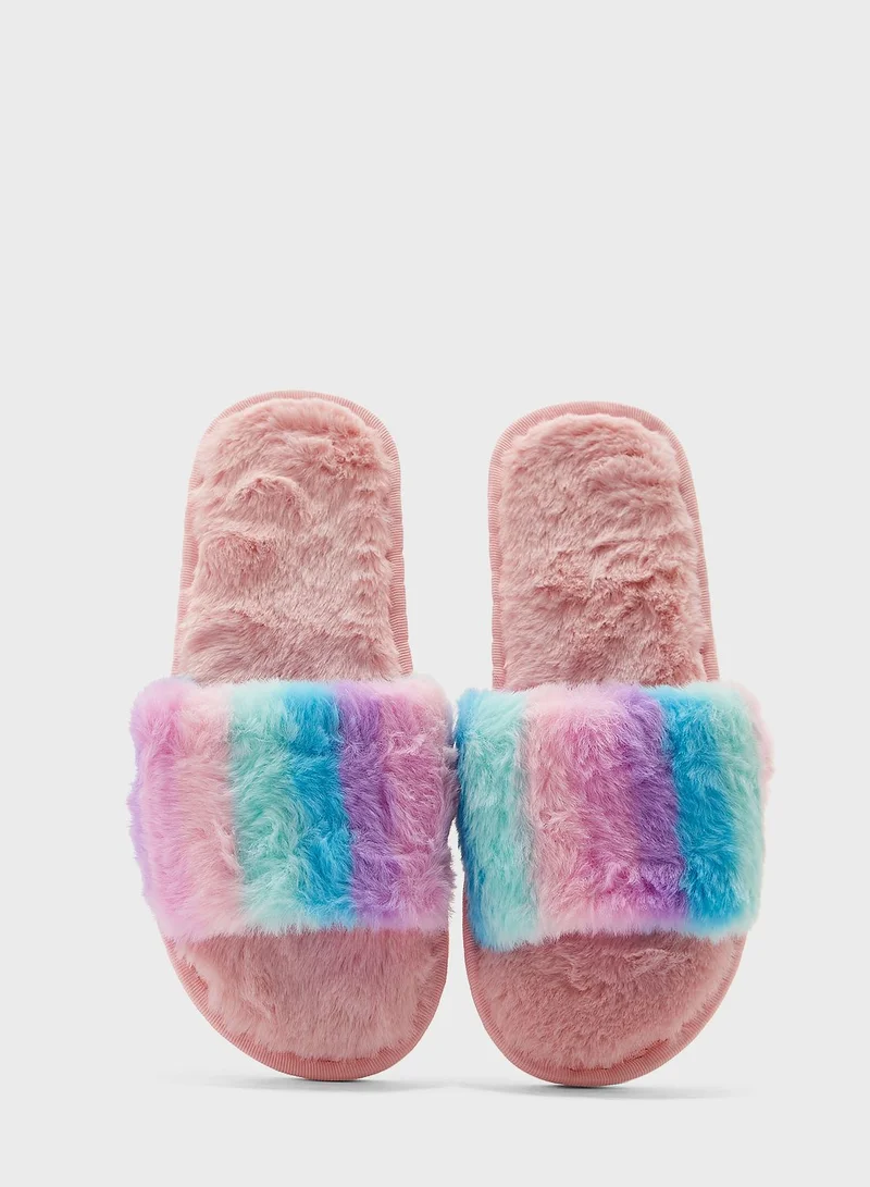 Ginger Pastel Stripe Bedroom Slipper
