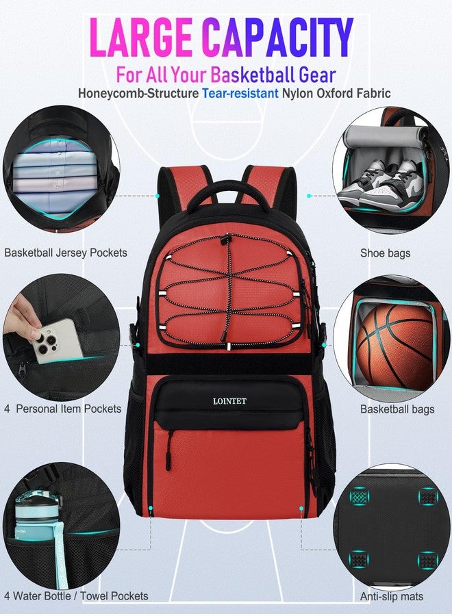 LOINTET Basketball Bag Backpack with Ball Holder Shoes Compartment, Large Basketball Accessories Sports Bag - Image 4