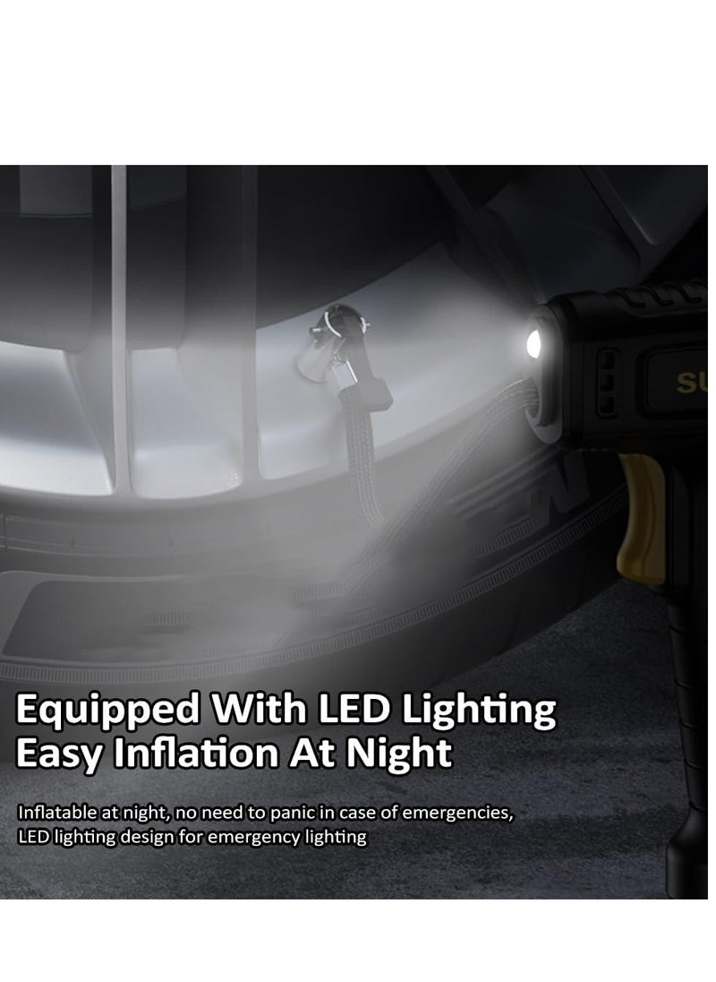 إيزي سو منفاخ إطارات سيارة رقمي صغير مزود بضاغط هواء مع إيقاف تلقائي وإضاءة LED 12 فولت مضخة هواء محمولة سريعة للسيارة والدراجة النارية ومرتبة هوائية كروية  - Image 3