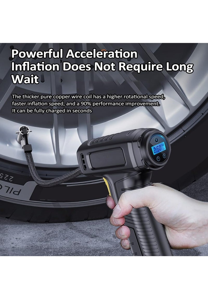 SMARTX - Digital Mini Car Tyre Inflator Air Compressor with Auto Stop and LED Light 12V Fast Portable Air Pump for Car Bicycle Motorcycle Ball Air Mattress - Image 1