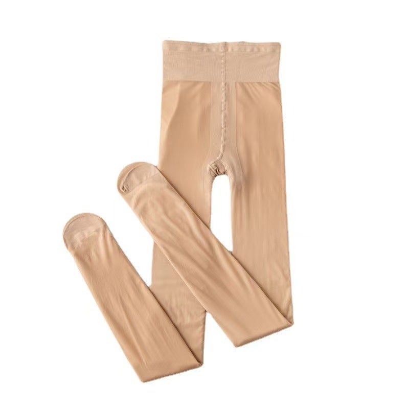 Zhuji Aohuan Knitting Factory Fleece-Lined Pantyhose In Nude Color With Button Design For - Image 5