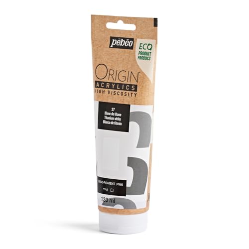 PEBEO Origin Ecodesigned Highviscosity Acrylic Paint High Pigment Concentration for Intense Color and Excellent Lightfastness 405 Fluid Ounces 120 ml Tube Titanium White - Image 3