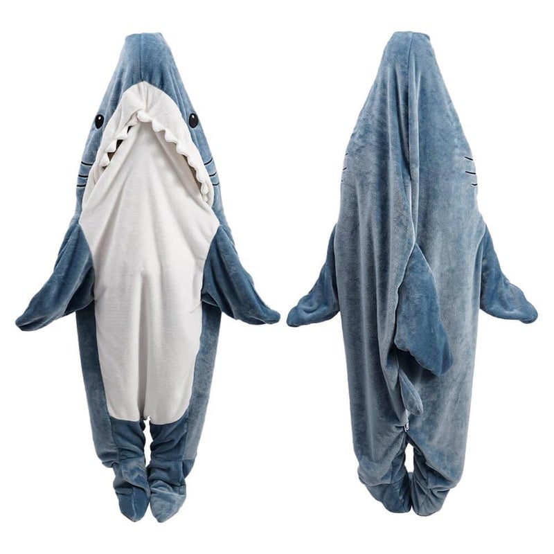 inkArts Shark Blanket Hoodie Adult, Wearable Shark Blanket, Shark Sleeping Bag, Soft Cozy Warm Flannel Hoodie, Sharks Blankets Onesie - Image 5